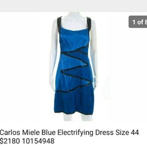 Carlos Miele Blue Electrifying Dress Size 44 $2180